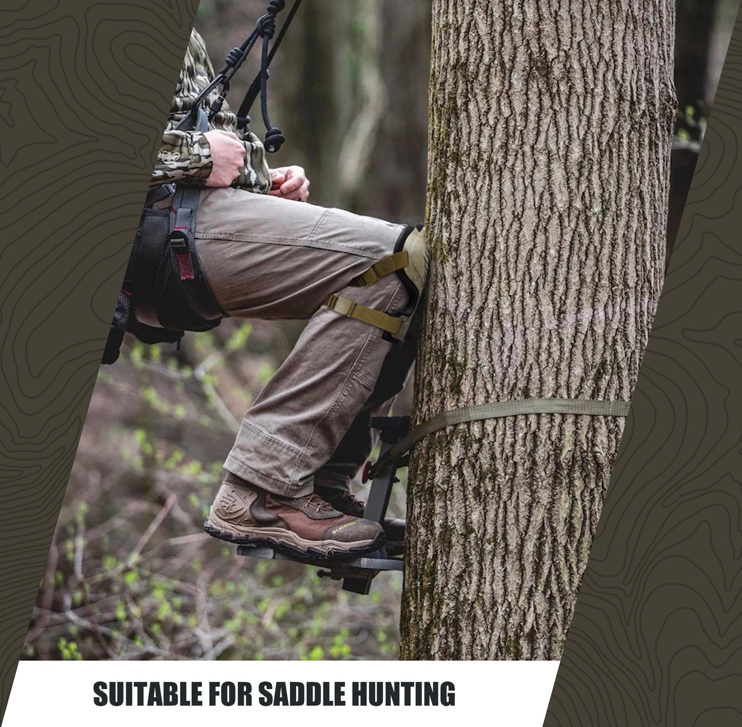 UIIHUNT Saddle Hunting Knee Pads: Adjustable Tree Saddle Hunting with Adjustable Non-Slip Elastic Straps and Durable Buttons, Ultimate Comfort & Protection for Hunters, Saddle Hunting Accessories