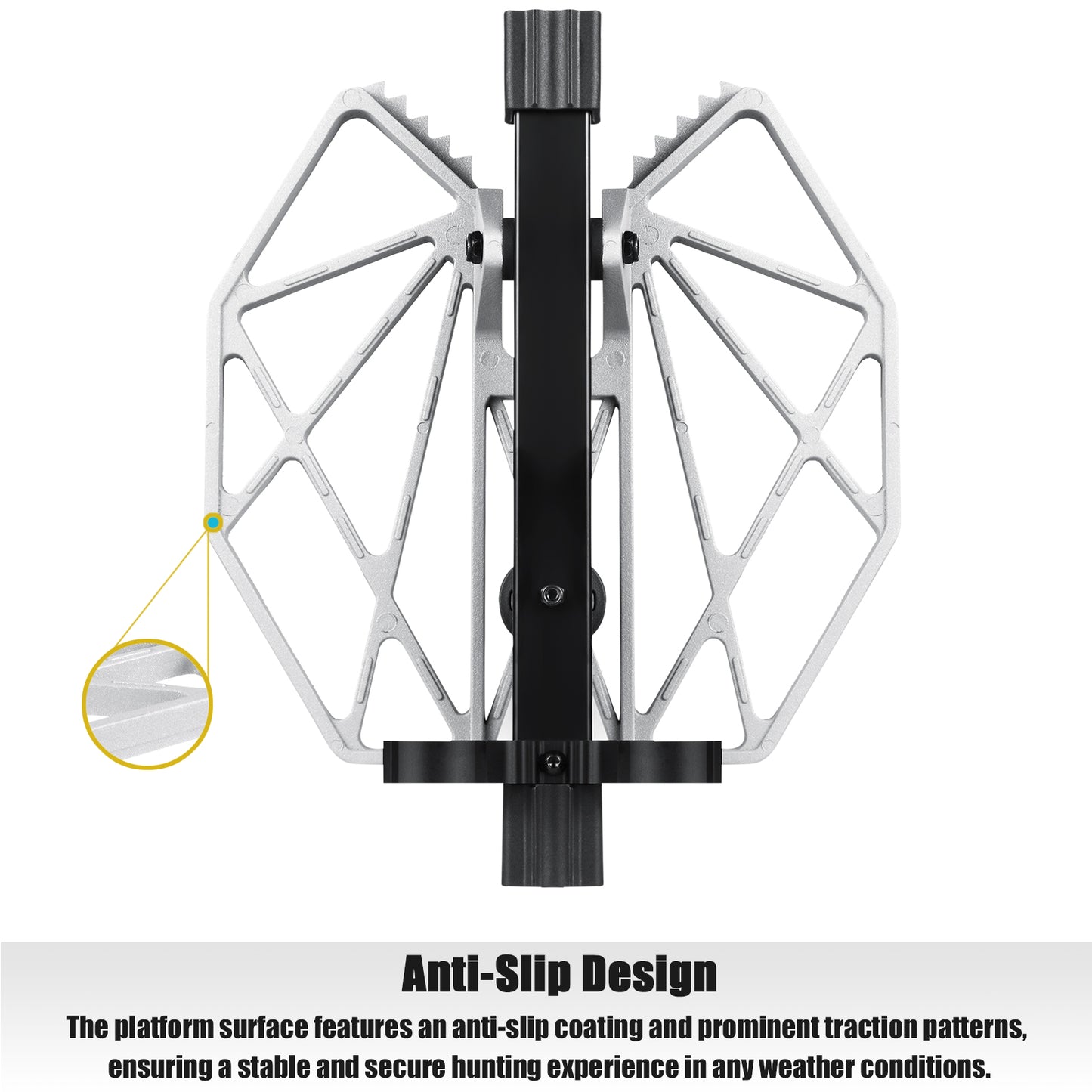 Saddle Platform, Lightweight Saddle Hunting Platform with Cast Aluminum, 12" x 12"