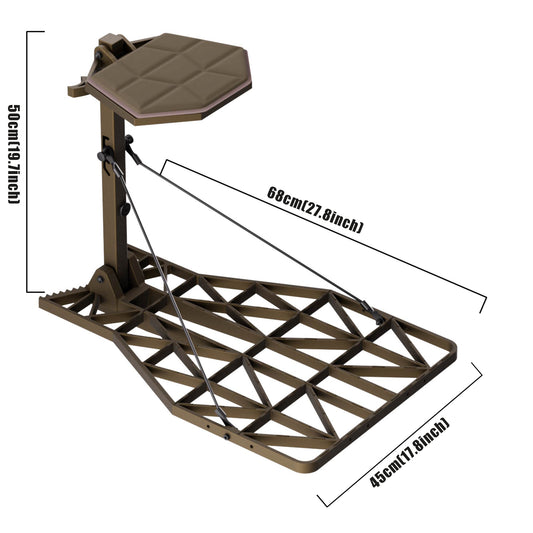 UIIHUNT Hang On Tree Stands, Cast Aluminum Lock On Tree Stand for Deer Hunting, 11.4 lb Lightweight Hang-On Treestand with 27.8" x 17.8" Platform, Portable Saddle and Bow Hunting Stand