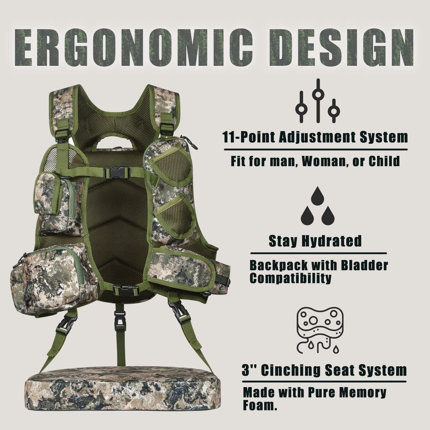 UIIHUNT Turkey Vest with Seat