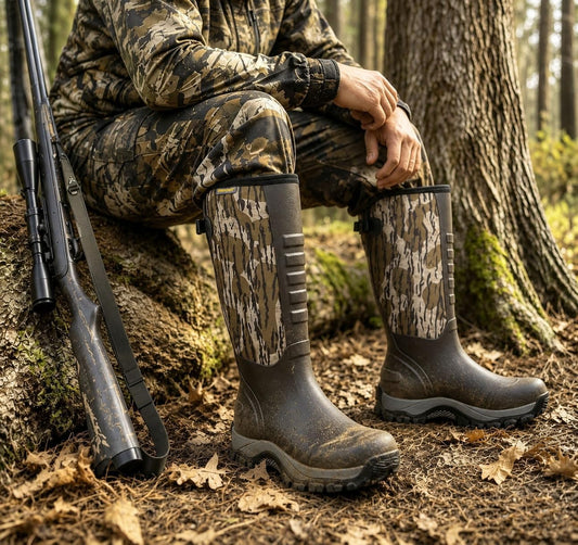QOGIR rubber hunting boots CAMOMAX Barkwood