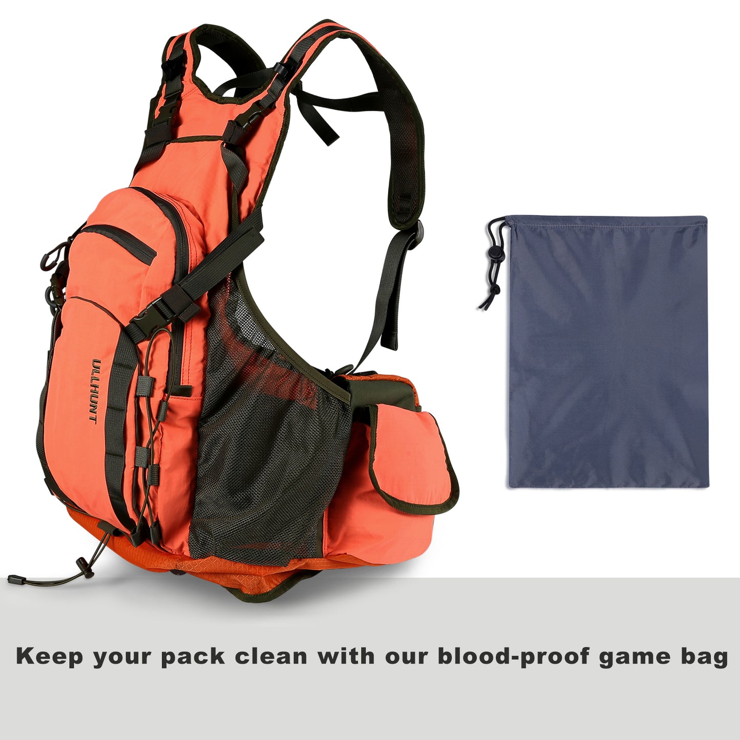 UIIHUNT Upland Bird Hunting Vest - Blaze Orange Upland Bird Vest with Game Pouch, Pheasant, Quail, Dove &amp; Upland Bird Hunting