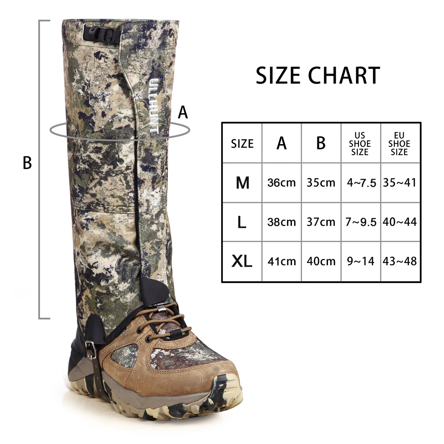 UIIHUNT Hunting Gaiters Leg Gaiters: High-Performance Hunting Boot Gaiters, Waterproof Hiking Gaiters with Upgraded Rubber