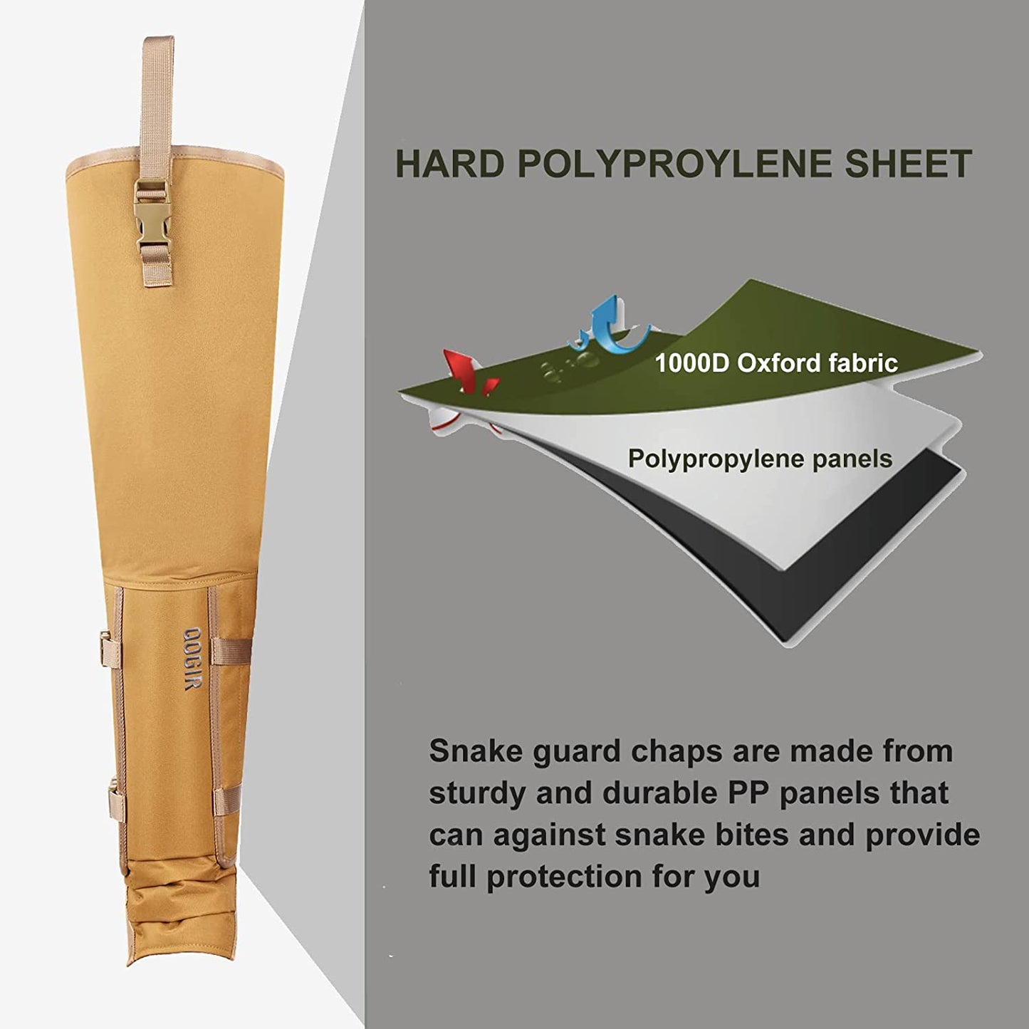 QOGIR Snake Guard Protection Chaps Brown