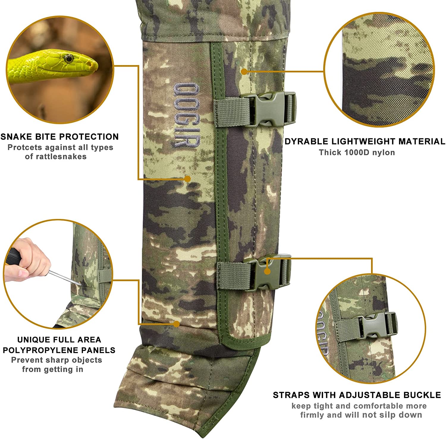 Aztech Snake Guard QOGIR Snake Guard Protection Chaps Camo